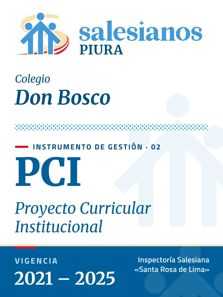 Portada del Proyecto Curricular Institucional (PCI) — Don Bosco – Piura, vigencia 2026