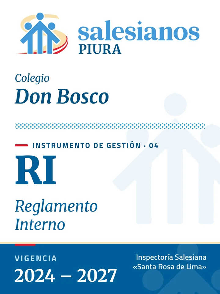 Portada del Reglamento Interno (RI) — Don Bosco – Piura, vigencia 2026