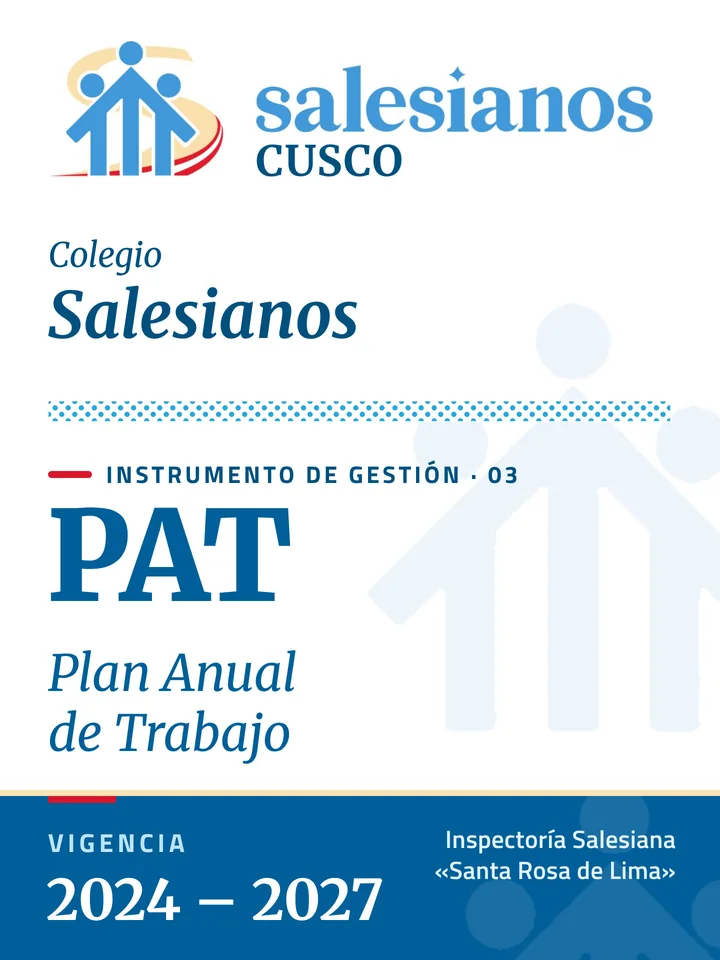 Portada del Plan Anual de Trabajo (PAT) — Salesianos – Cusco, vigencia 2026