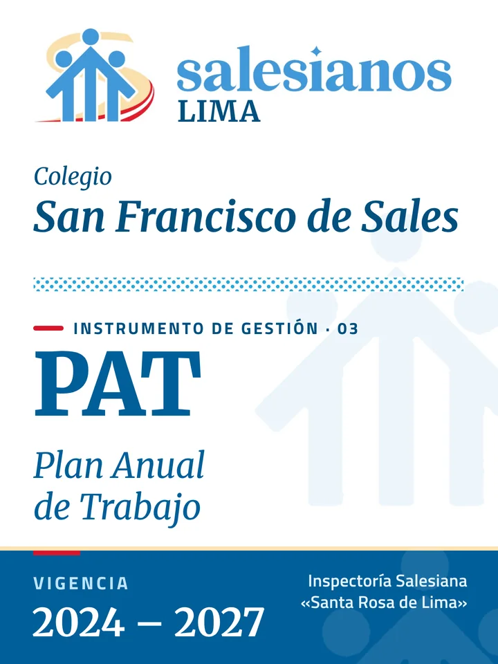 Portada del Plan Anual de Trabajo (PAT) — San Francisco de Sales – Lima, vigencia 2026