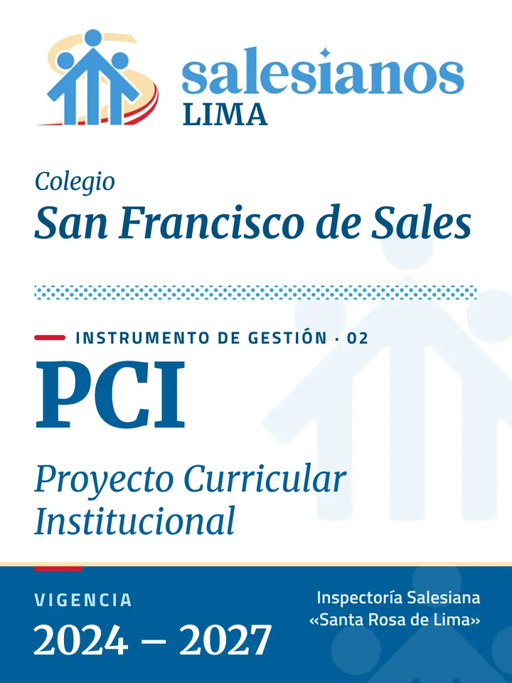 Portada del Proyecto Curricular Institucional (PCI) — San Francisco de Sales – Lima, vigencia 2026