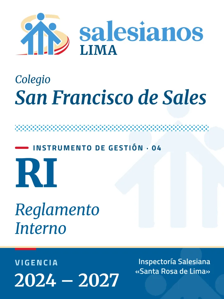 Portada del Reglamento Interno (RI) — San Francisco de Sales – Lima, vigencia 2026
