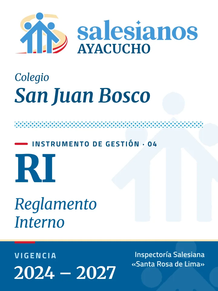 Portada del Reglamento Interno (RI) — San Juan Bosco – Ayacucho, vigencia 2026